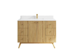Pasadena Teak Wood 48 in. W x 22 in. D Single Sink Bathroom Vanity - photo 15