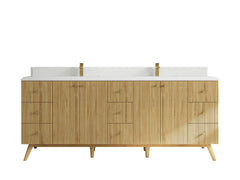 Pasadena Teak Wood 84 in. W x 22 in. D Double Sink Bathroom Vanity - photo 10