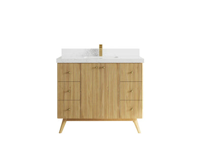 Pasadena Teak Wood 42 in. W x 22 in. D Single Sink Bathroom Vanity
