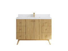 Pasadena Teak Wood 48 in. W x 22 in. D Single Sink Bathroom Vanity - photo 16