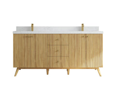 Pasadena Teak Wood 72 in. W x 22 in. D Double Sink Bathroom Vanity - photo 15