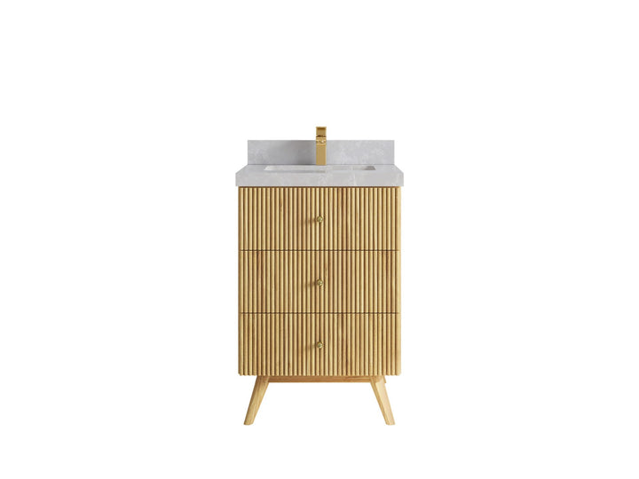Pasadena Teak Wood 24 in. W x 22 in. D Single Sink Bathroom Vanity - photo 18