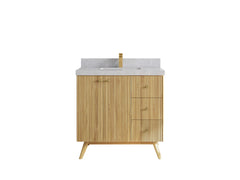 Pasadena Teak Wood 36 in. W x 22 in. D Center Sink Bathroom Vanity - photo 7