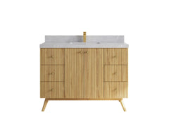 Pasadena Teak Wood 48 in. W x 22 in. D Single Sink Bathroom Vanity - photo 17