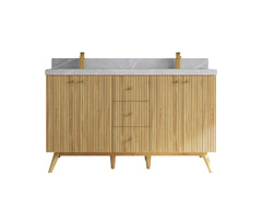 Pasadena Teak Wood 60 in. W x 22 in. D Double Sink Bathroom Vanity - photo 16