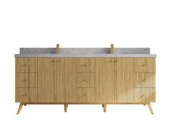 Pasadena Teak Wood 84 in. W x 22 in. D Double Sink Bathroom Vanity - photo 12