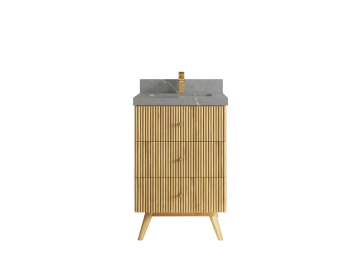 Pasadena Teak Wood 24 in. W x 22 in. D Single Sink Bathroom Vanity - photo 19