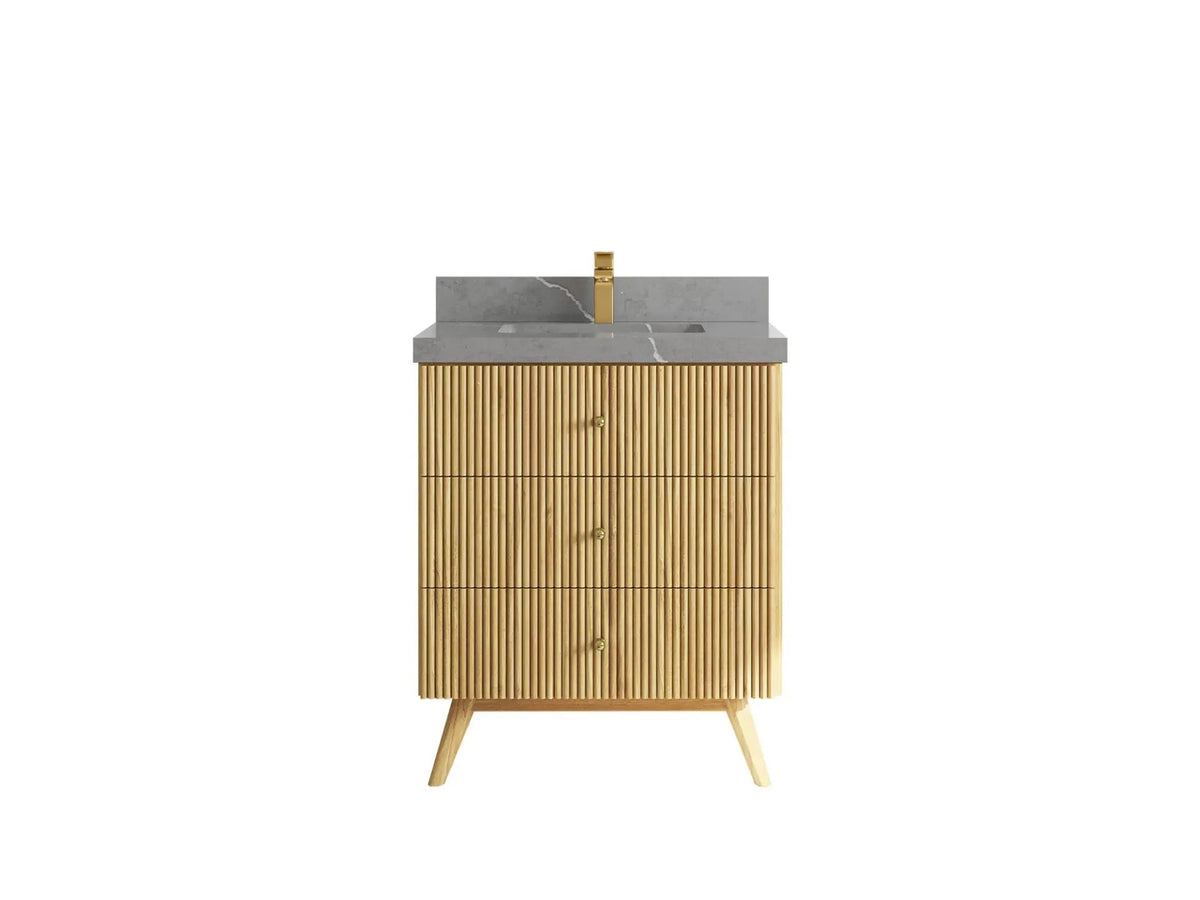Pasadena Teak Wood 30 in. W x 22 in. D Single Sink Bathroom Vanity