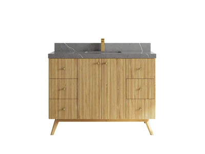 Pasadena Teak Wood 48 in. W x 22 in. D Single Sink Bathroom Vanity