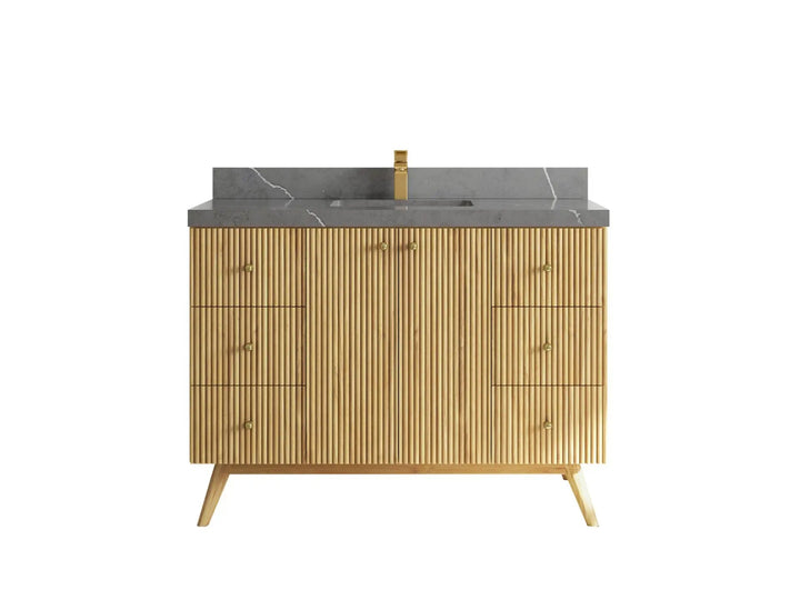 Pasadena Teak Wood 48 in. W x 22 in. D Single Sink Bathroom Vanity - photo 19