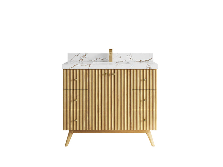 Pasadena Teak Wood 42 in. W x 22 in. D Single Sink Bathroom Vanity - photo 21