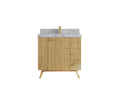 Pasadena Teak Wood 36 in. W x 22 in. D Center Sink Bathroom Vanity - photo 14