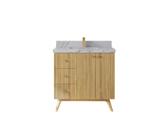 Pasadena Teak Wood 36 in. W x 22 in D Center Sink Bathroom Vanity - photo 11