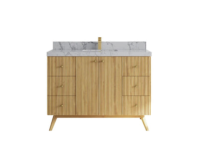 Pasadena Teak Wood 42 in. W x 22 in. D Single Sink Bathroom Vanity