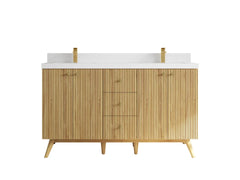 Pasadena Teak Wood 60 in. W x 22 in. D Double Sink Bathroom Vanity - photo 18
