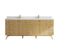 Pasadena Teak Wood 84 in. W x 22 in. D Double Sink Bathroom Vanity - photo 16