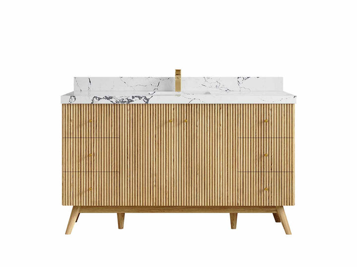 Pasadena Teak Wood 60 in. W x 22 in. D Single Sink Bathroom Vanity - photo 19