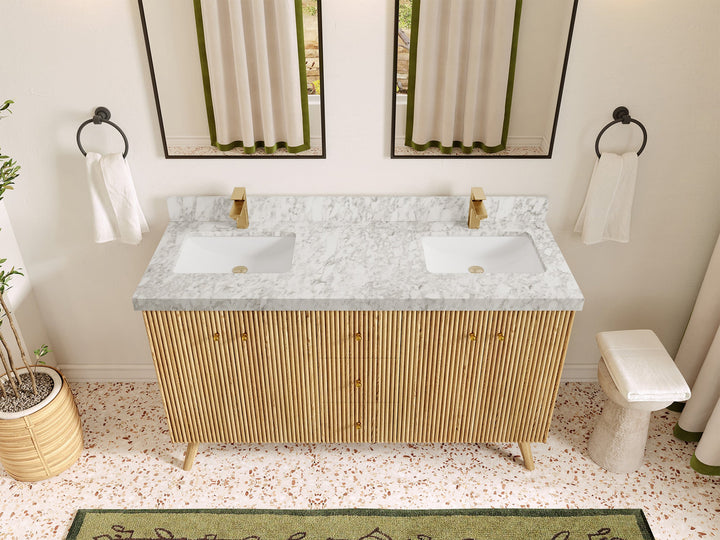 Pasadena White Oak 60 in. W x 22 in. D Double Sink Bathroom Vanity - photo 19