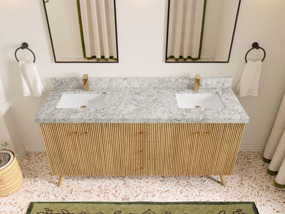 Pasadena White Oak 72 in. W x 22 in. D Double Sink Bathroom Vanity