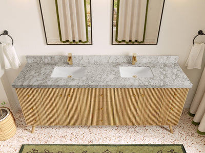 Pasadena White Oak 84 in. W x 22 in. D Double Sink Bathroom Vanity