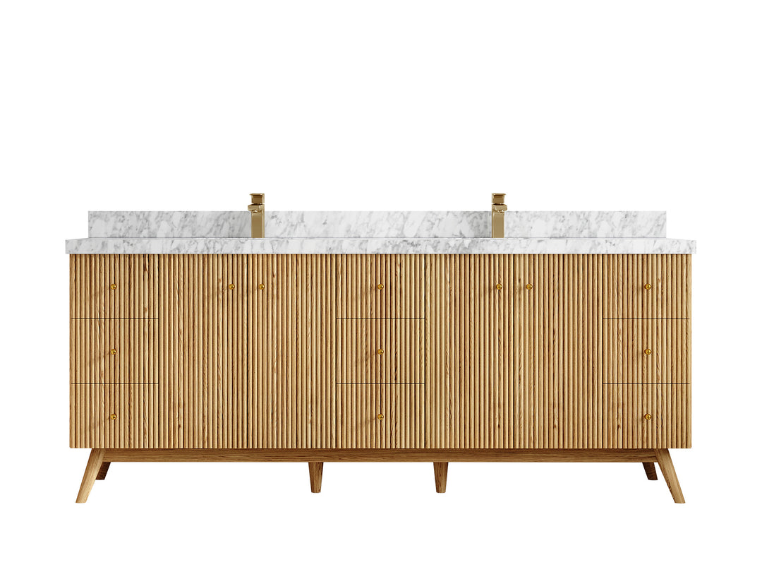 Pasadena White Oak 84 in. W x 22 in. D Double Sink Bathroom Vanity