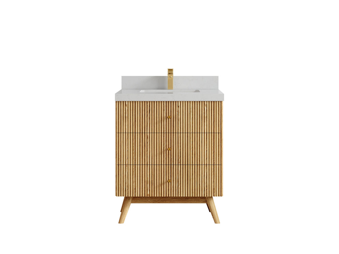Pasadena White Oak 30 in. W x 22 in. D Single Sink Bathroom Vanity