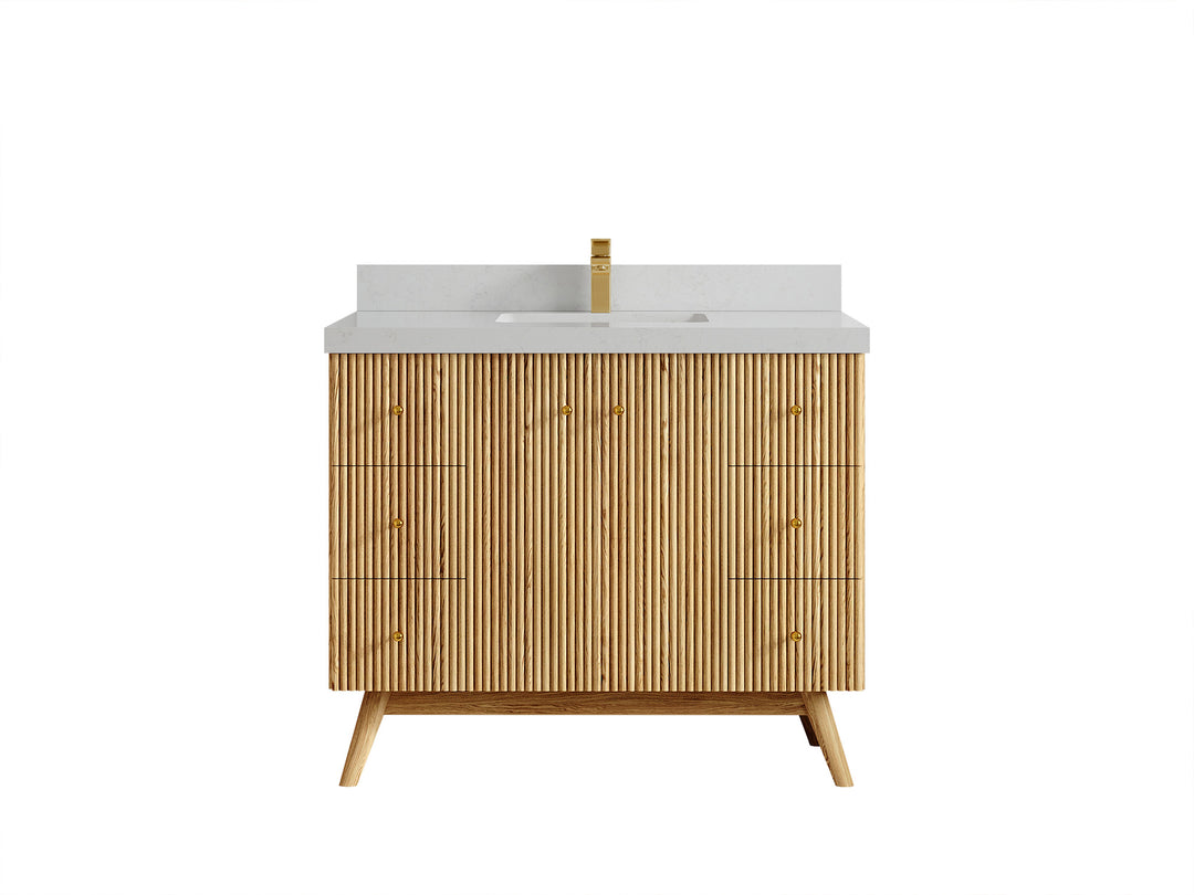 Pasadena White Oak 42 in. W x 22 in. D Single Sink Bathroom Vanity