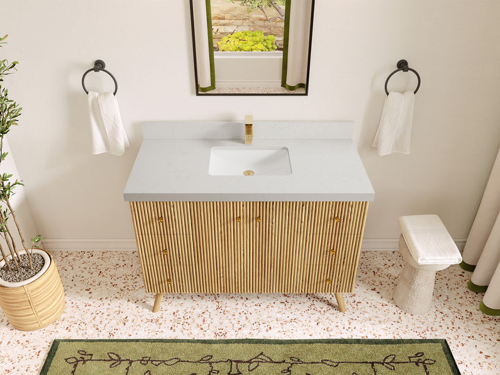 Pasadena White Oak 48 in. W x 22 in. D Single Sink Bathroom Vanity - photo 21
