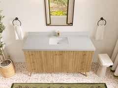 Pasadena White Oak 60 in. W x 22 in. D Single Sink Bathroom Vanity - photo 21