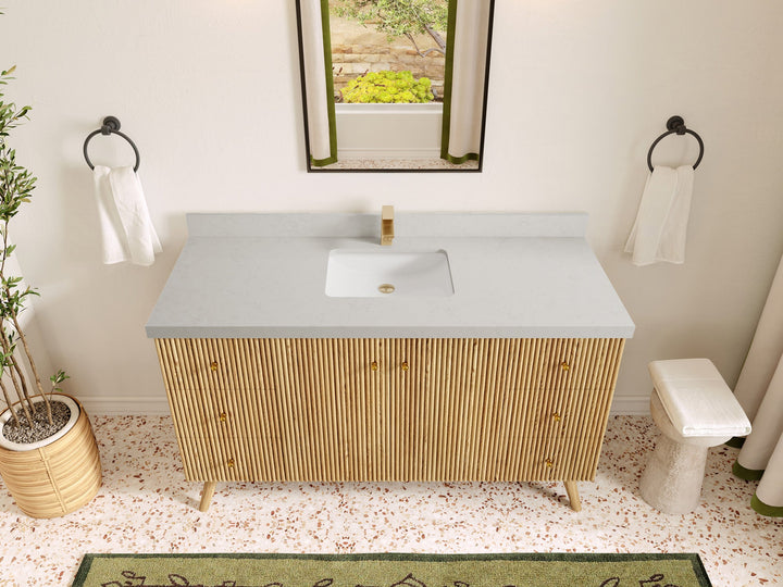 Pasadena White Oak 60 in. W x 22 in. D Single Sink Bathroom Vanity - photo 21