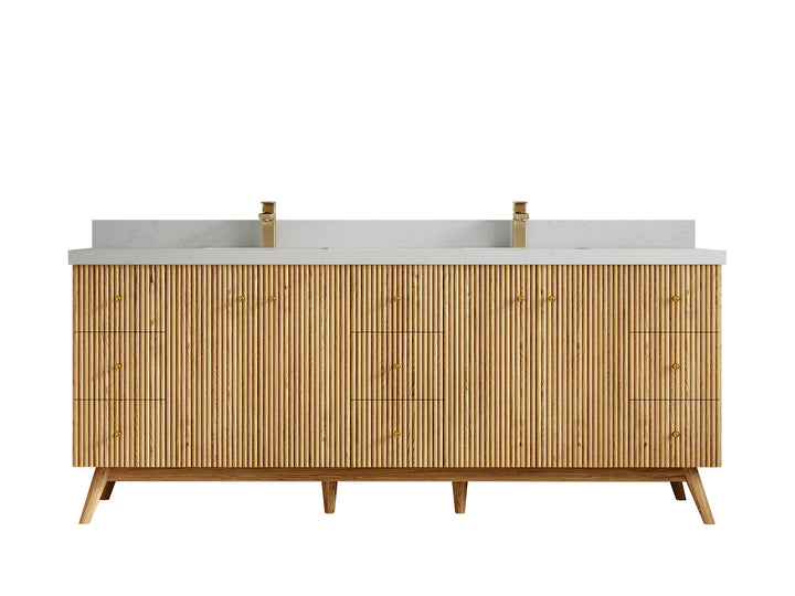 Pasadena White Oak 84 in. W x 22 in. D Double Sink Bathroom Vanity - photo 22