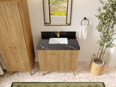 Pasadena White Oak 36 in. W x 22 in. D Center Sink Bathroom Vanity - photo 7