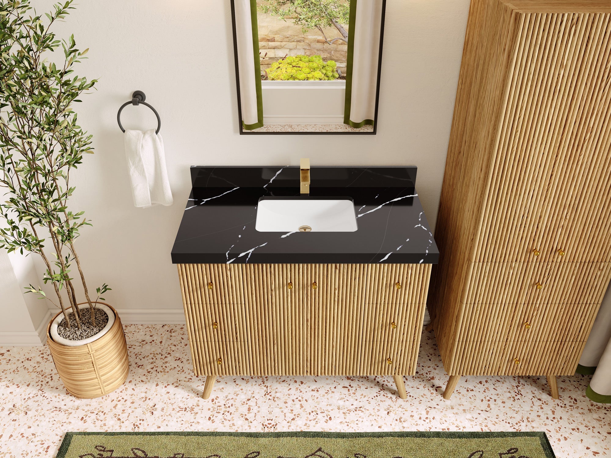 Pasadena White Oak 42 in. W x 22 in. D Single Sink Bathroom Vanity
