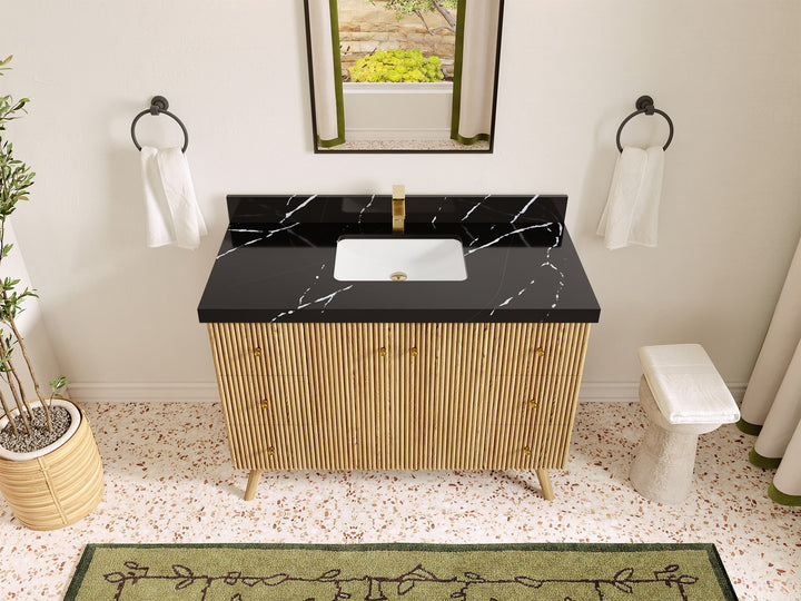 Pasadena White Oak 48 in. W x 22 in. D Single Sink Bathroom Vanity - photo 9