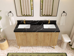 Pasadena White Oak 60 in. W x 22 in. D Double Sink Bathroom Vanity - photo 9