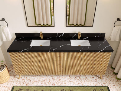 Pasadena White Oak 84 in. W x 22 in. D Double Sink Bathroom Vanity