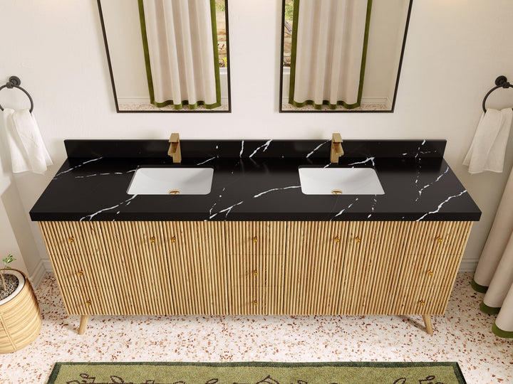 Pasadena White Oak 84 in. W x 22 in. D Double Sink Bathroom Vanity - photo 9