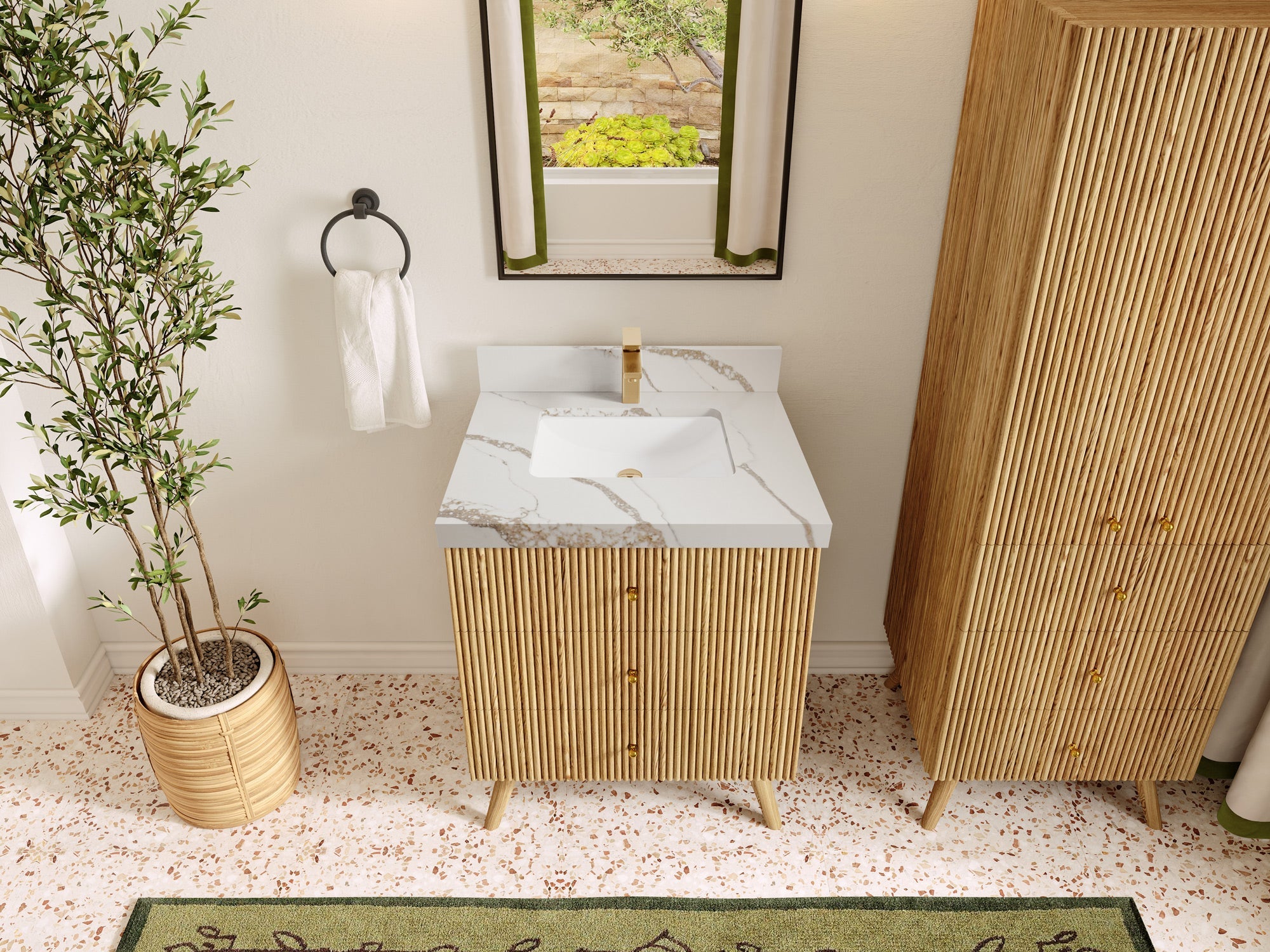 Pasadena White Oak 30 in. W x 22 in. D Single Sink Bathroom Vanity