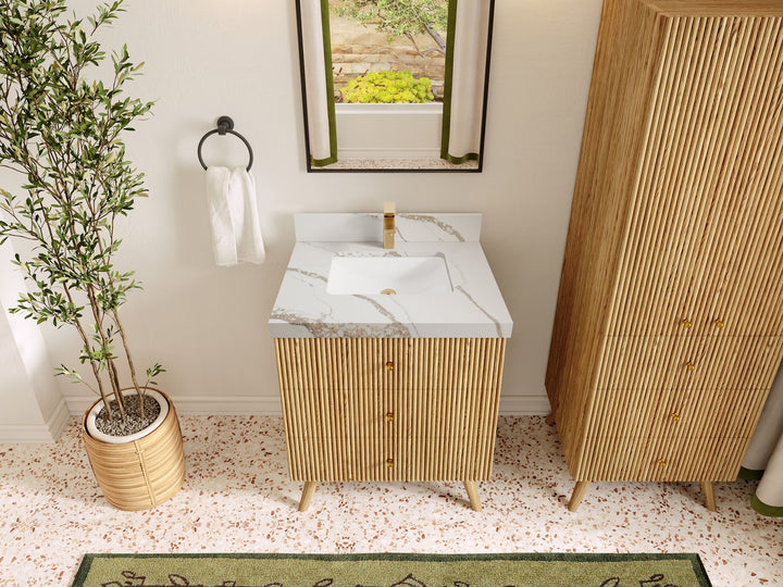 Pasadena White Oak 30 in. W x 22 in. D Single Sink Bathroom Vanity - photo 11