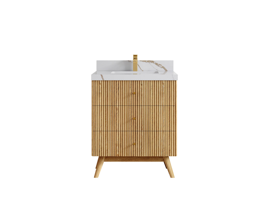 Pasadena White Oak 30 in. W x 22 in. D Single Sink Bathroom Vanity