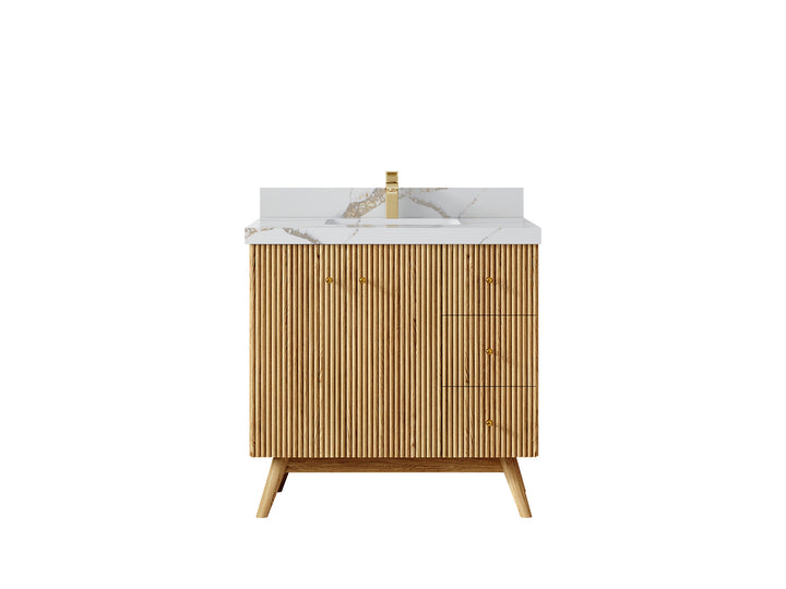 Pasadena White Oak 36 in. W x 22 in. D Center Sink Bathroom Vanity - photo 10