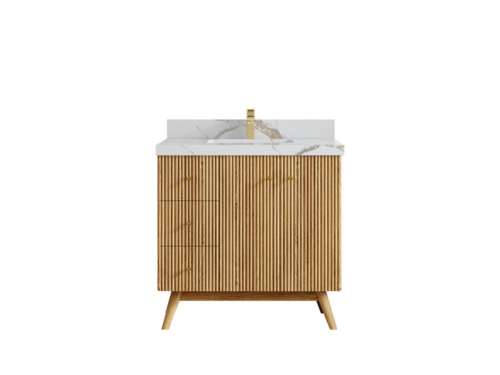 Pasadena White Oak 36 in. W x 22 in. D Center Sink Bathroom Vanity - photo 10