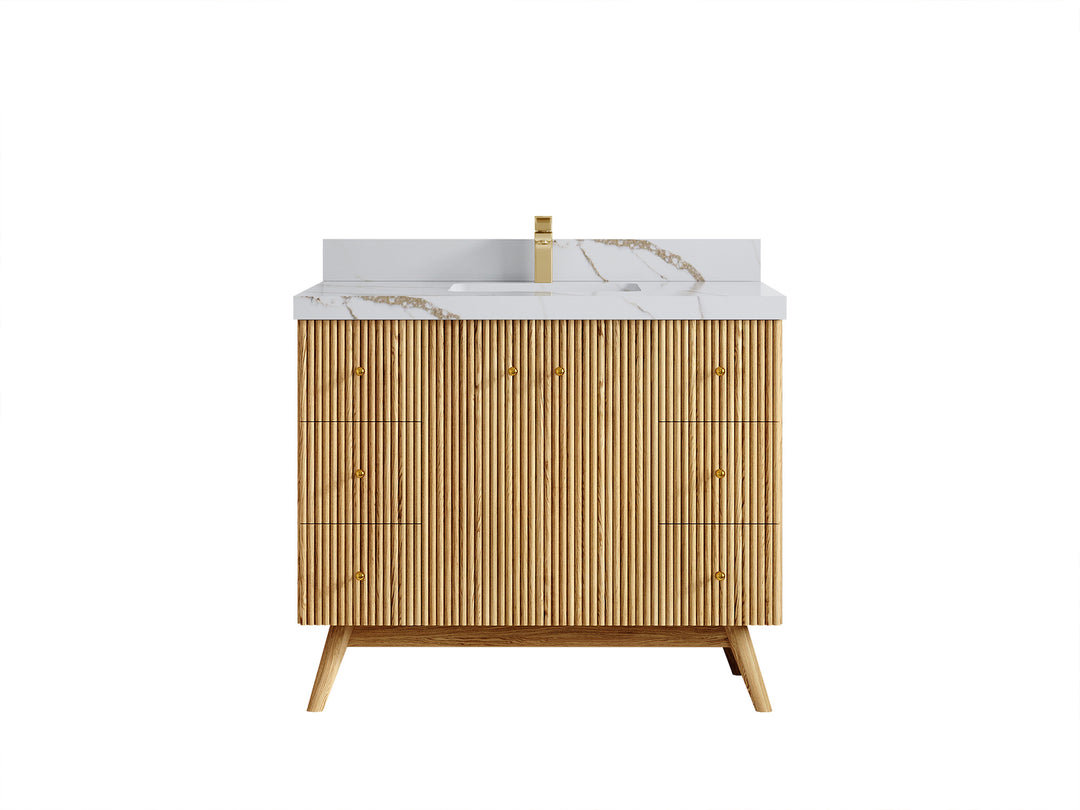 Pasadena White Oak 42 in. W x 22 in. D Single Sink Bathroom Vanity
