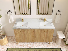 Pasadena White Oak 60 in. W x 22 in. D Double Sink Bathroom Vanity - photo 11