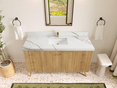 Pasadena White Oak 60 in. W x 22 in. D Single Sink Bathroom Vanity
