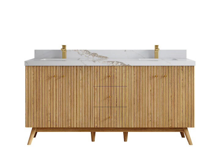 Pasadena White Oak 72 in. W x 22 in. D Double Sink Bathroom Vanity - photo 14
