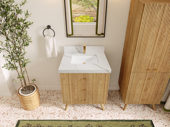 Pasadena White Oak 30 in. W x 22 in. D Single Sink Bathroom Vanity - photo 13