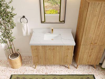 Pasadena White Oak 42 in. W x 22 in. D Single Sink Bathroom Vanity