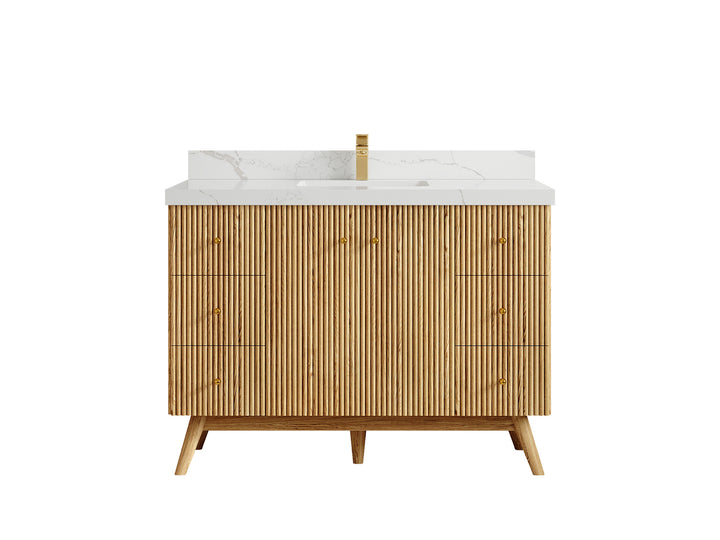Pasadena White Oak 48 in. W x 22 in. D Single Sink Bathroom Vanity - photo 14