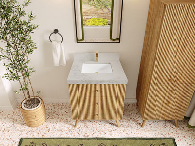 Pasadena White Oak 30 in. W x 22 in. D Single Sink Bathroom Vanity